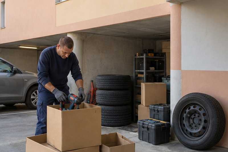 Outils du garage mis en cartons : chantier Allée du Bois de Becosset