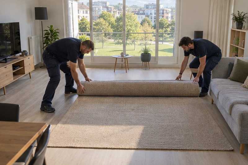 Tapis déroulé dans le séjour, Lésigny