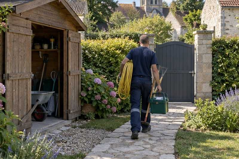 Abri de jardin vidé : chantier Rue Bourette