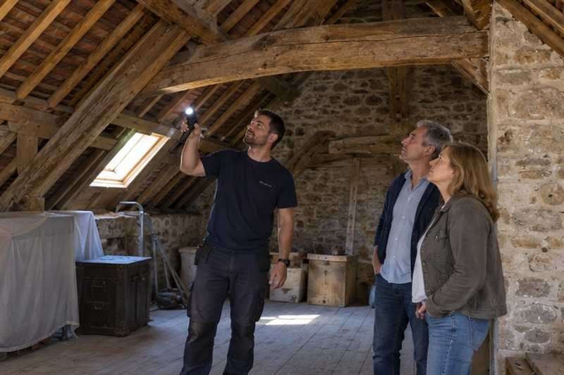 Visite des combles à la lampe, Livry-sur-Seine
