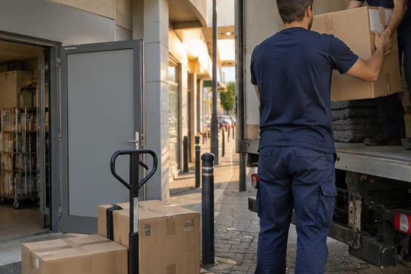 Quai de livraison emprunté : chantier Rue Aristide Briand