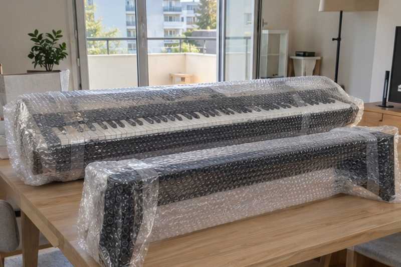 Piano numérique emballé à part : chantier Rue Cugnot