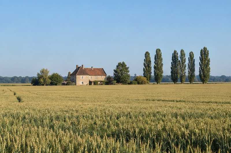 Plateau agricole sous ciel clair, Lognes