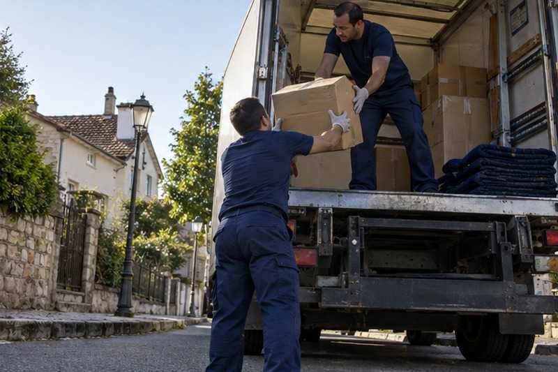 Chargement à bras sans quai : chantier Grande Rue
