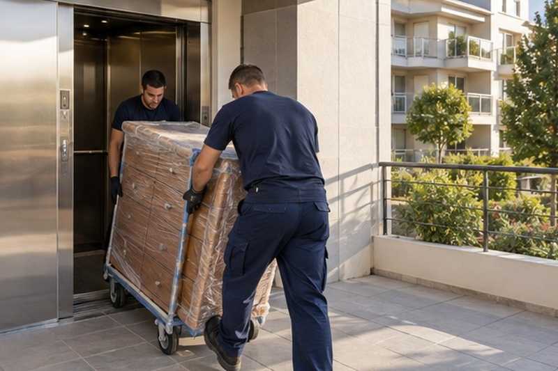 Commode sortie de l’ascenseur : chantier Rue Berthe Morisot