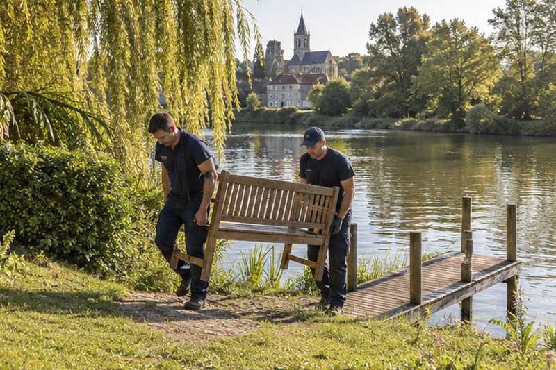 Banc éloigné du ponton : chantier Rue Carnot