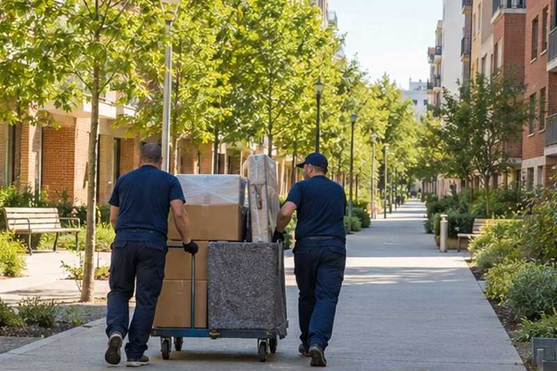 Chariot sous les platanes d’un mail