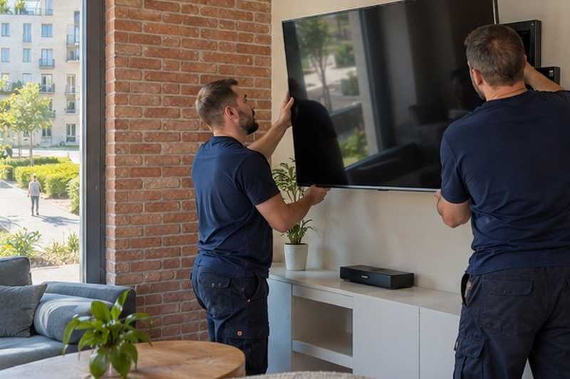 Téléviseur décroché du mur : chantier Rue Albert Schweitzer