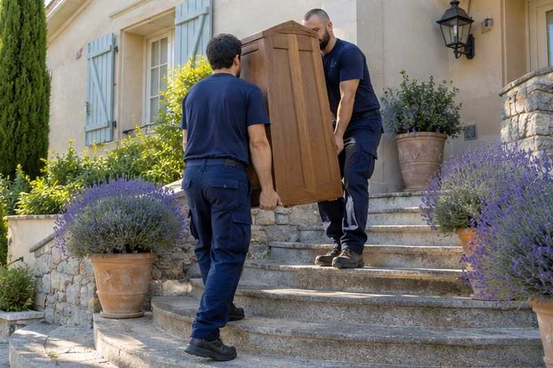 Meuble haut monté par des marches courbes : chantier Rue Aldebaran
