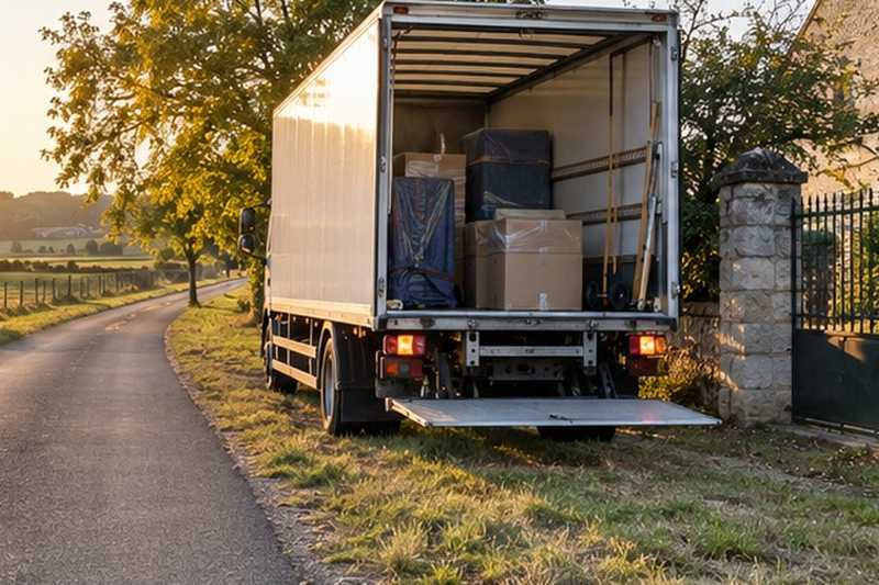 Camion garé sur le bas-côté : chantier Rue Alexandre Charles Merre