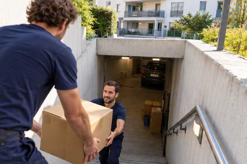 Cartons remontés du sous-sol : chantier Rue Albert Moreau