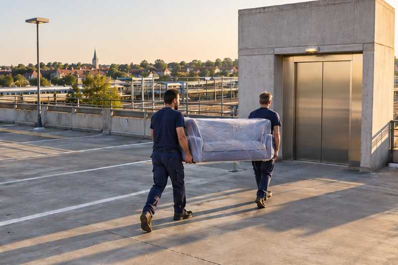 Toit d’un parking près de la gare : chantier Rue Aimé Lepercq