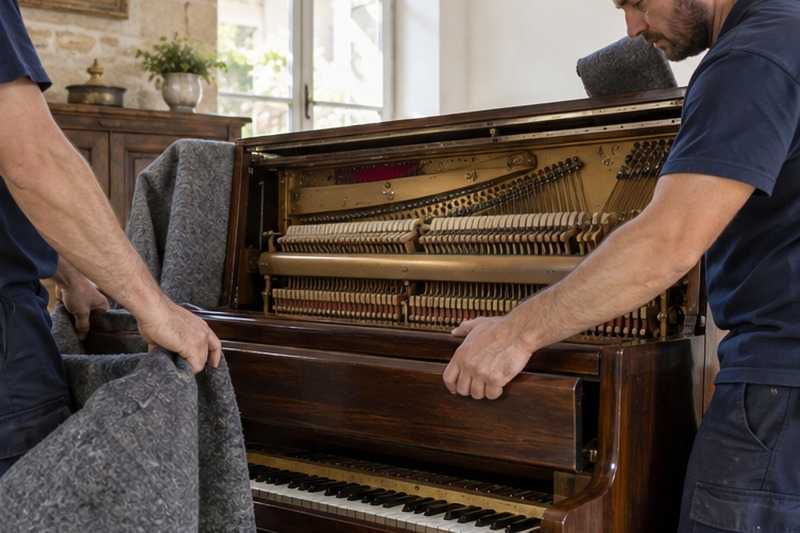 Panneaux du piano démontés : chantier Rue Antoine Laurent de Lavoisier