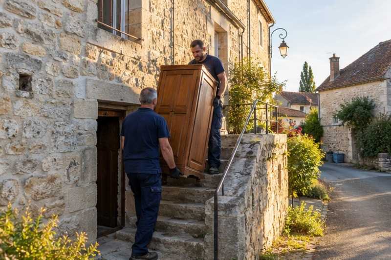Sortie par la porte de cave extérieure : chantier Rue Auguste Renoir