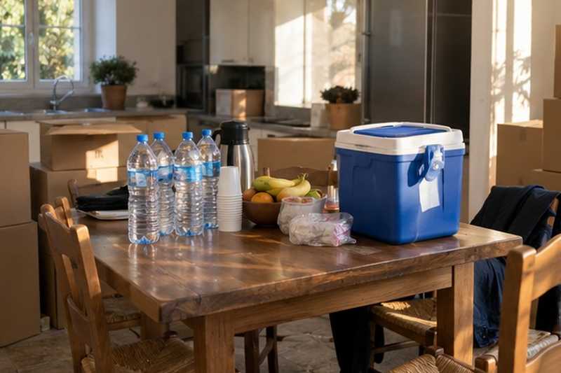 Pause déjeuner prévue dans la cuisine : chantier Rue du Chateau de la Grenouille