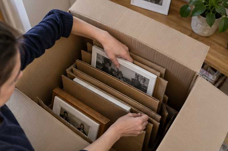 Cadres serrés entre deux cartons