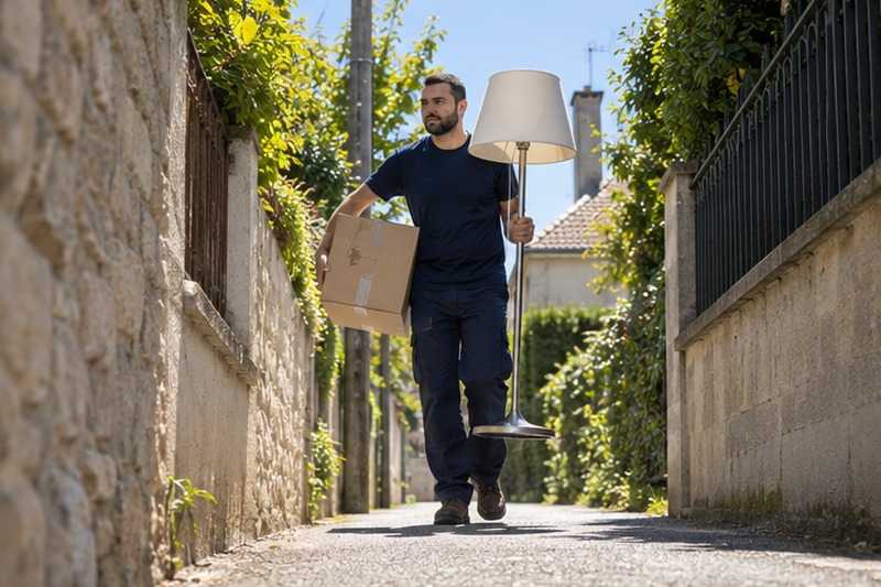 Venelle entre deux murs de jardin : chantier Rue de l’Église