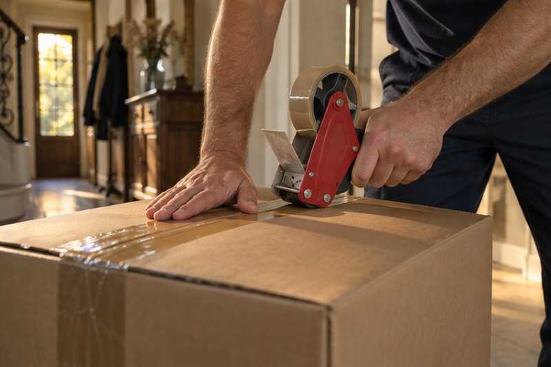 Fermeture d’un carton au dévidoir