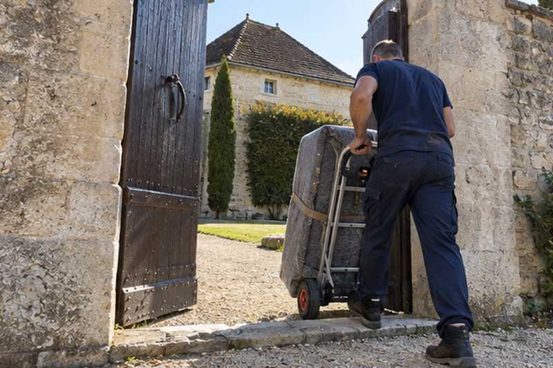 Seuil de pierre d’un portail voûté : chantier Rue Alfred Sisley