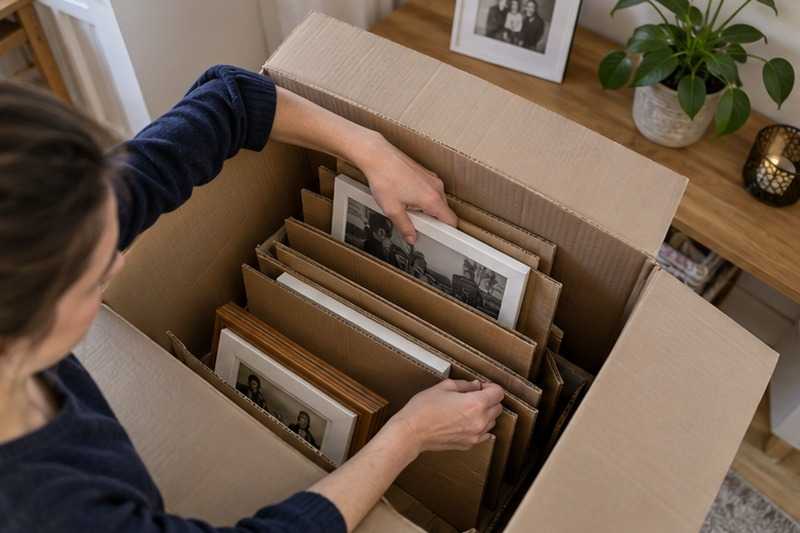 Cadres serrés entre deux cartons