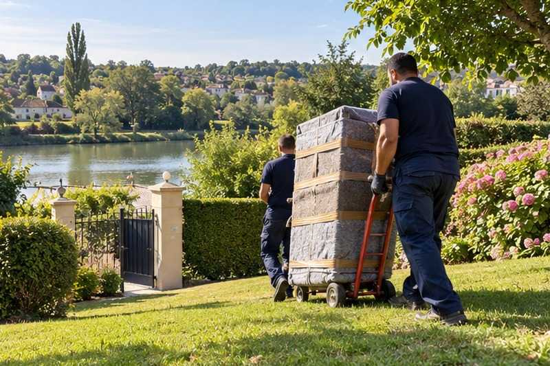 Diable en lacets sur une pelouse : chantier Rue de l’Orme du Geai