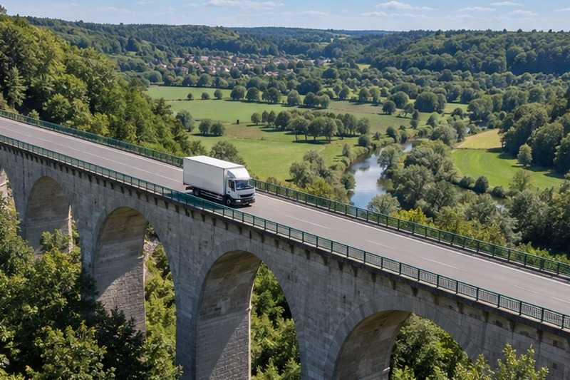 Camion sur un viaduc