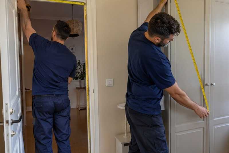 Mesure de la diagonale d’une armoire : chantier Rue de Châtres