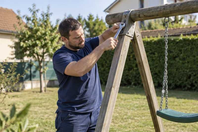 Portique de jardin démonté : chantier Rue de la Marsange