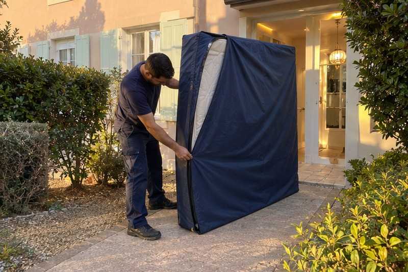Sommier sous housse zippée