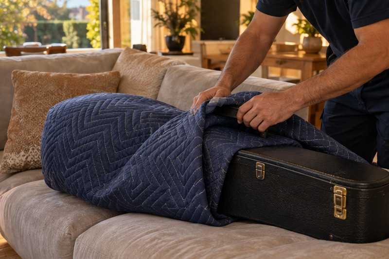 Étui de guitare sous couverture