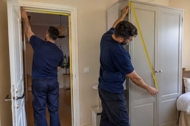 Mesure de la diagonale d’une armoire : chantier Rue André François Poncet