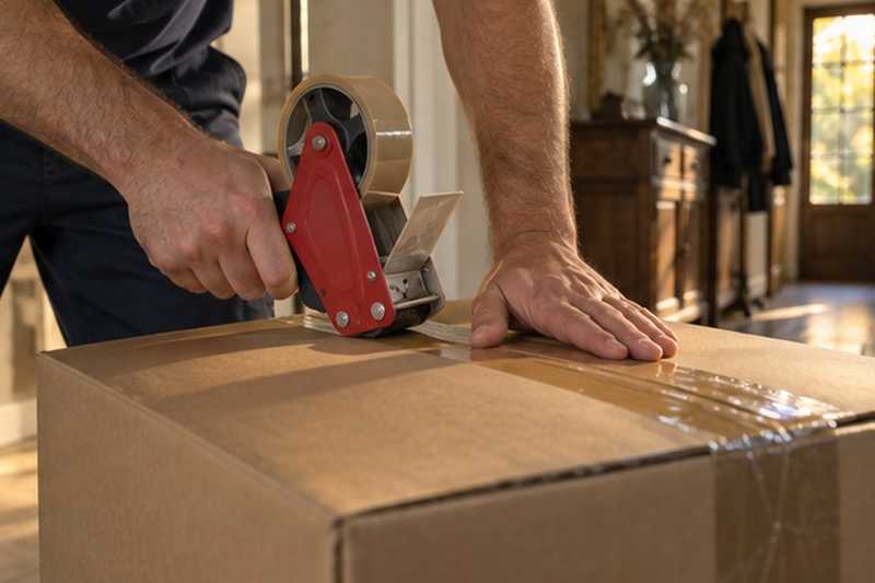 Fermeture d’un carton au dévidoir