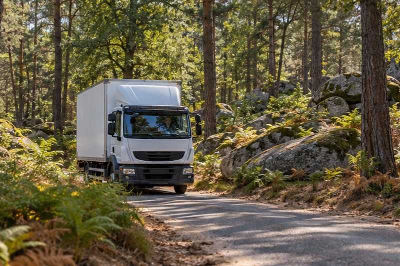Route forestière sous les chênes