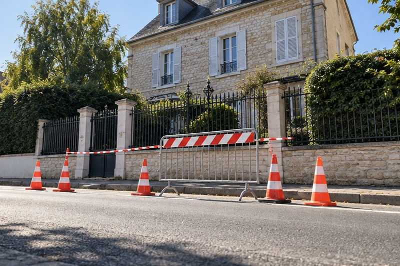 Bordure libérée devant une villa : chantier Rue de Mauny