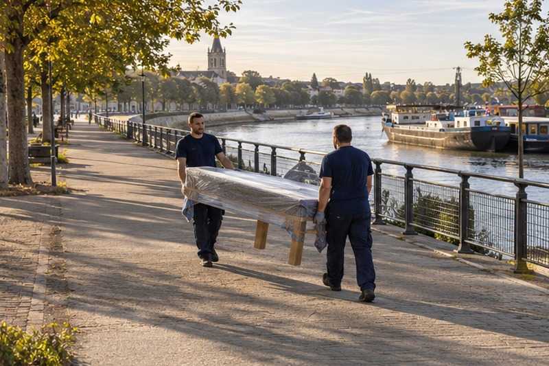 Table portée sur une promenade de berge : chantier Rue des Acacias