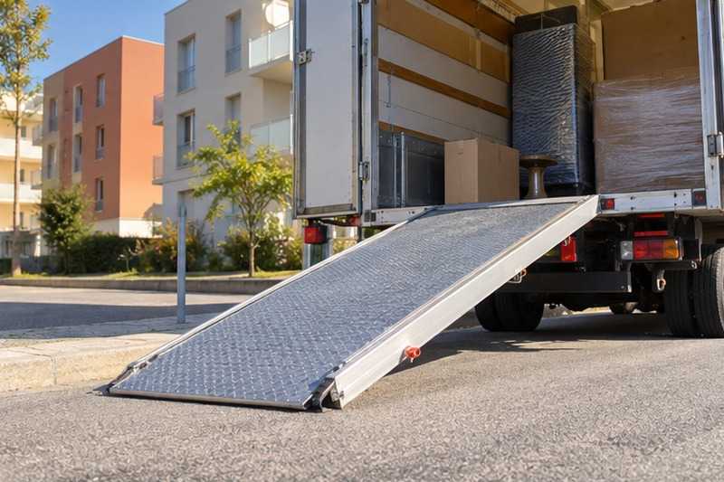 Rampe du camion sur le trottoir