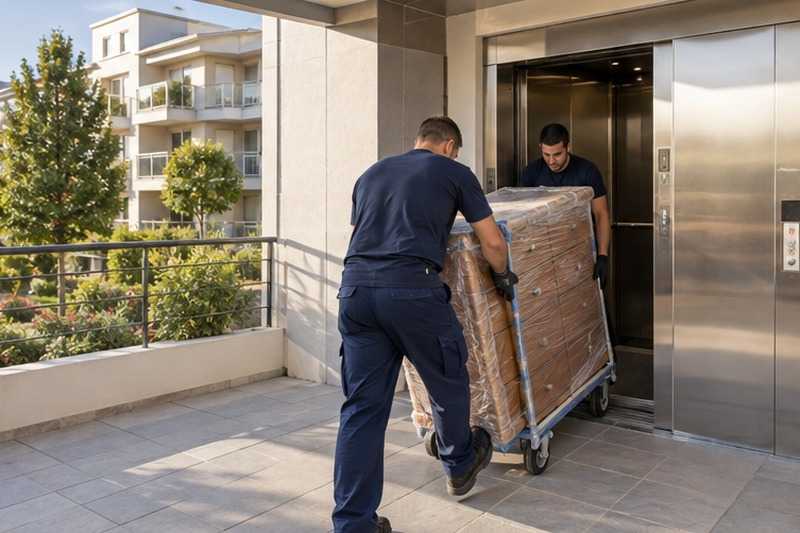 Commode sortie de l’ascenseur : chantier Rue Bourbitou