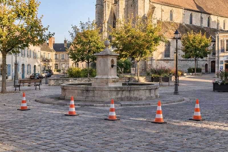 Place réservée sur la place du bourg : chantier Rue de Solers