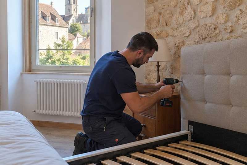 Tête de lit détachée : chantier Rue des Trois Moulins