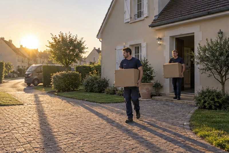 Premiers cartons au lever du soleil : chantier Rue Albert Salmon