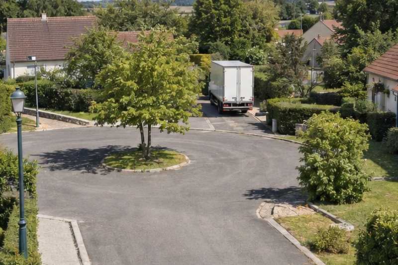 Camion au fond d’une impasse : chantier Rue de Magny