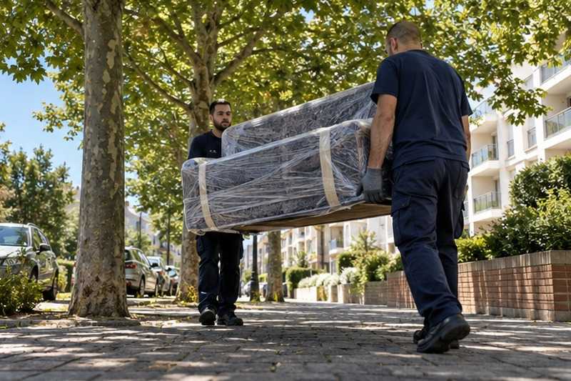 Portage à l’ombre aux heures chaudes : chantier Rue Carnot