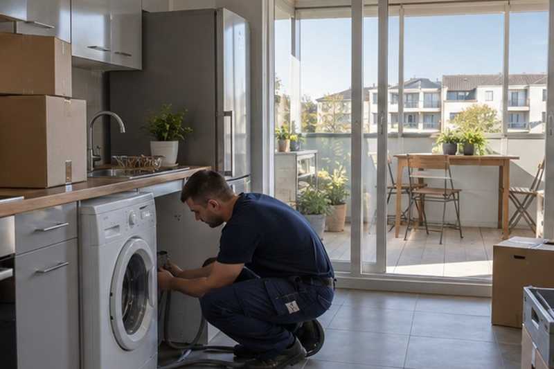 Lave-linge rebranché dans la cuisine, Saint-Pathus