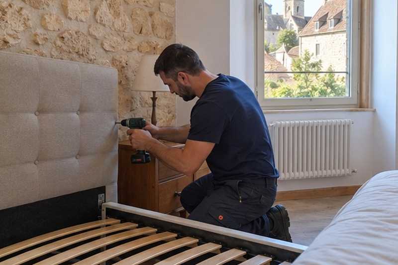 Tête de lit détachée : chantier Rue Claude Nougaro