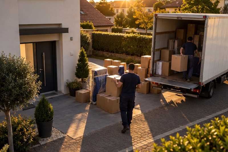 Déchargement en fin d’après-midi : chantier Rue de Chaintreauville