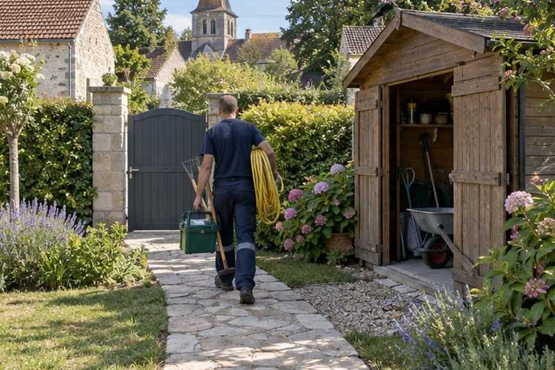 Abri de jardin vidé : chantier Rue de la Brunette