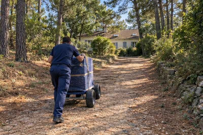 Chemin sablonneux en pente : chantier Rue Alfred Laurant