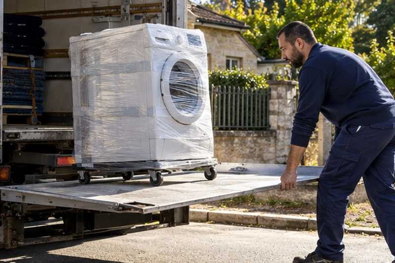 Hayon abaissé avec un lave-linge