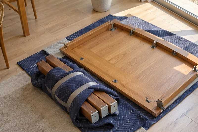Pieds de table liés en fagot : chantier Rue Alexandre Dumas