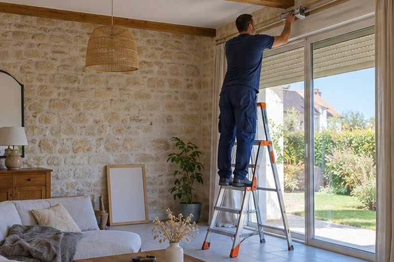 Tringles et stores décrochés : chantier Rue Albert Doyen